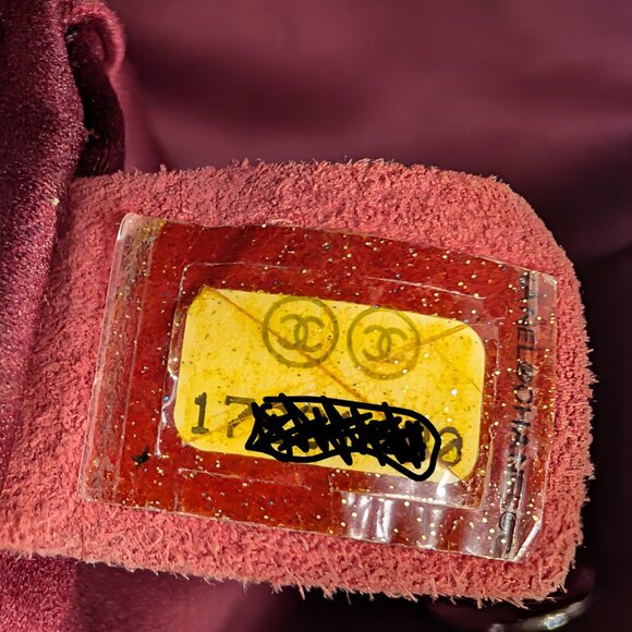Chanel Burgundy Crystal Embellished Rectangular Classic Mini Flap Bag - Picture 14 of 16
